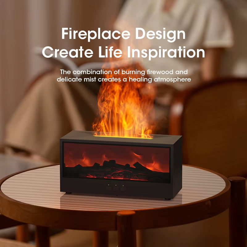 Cozy Charcoal Fireplace Aroma Diffuser & Humidifier with Remote Timer - Perfect Christmas Gift!