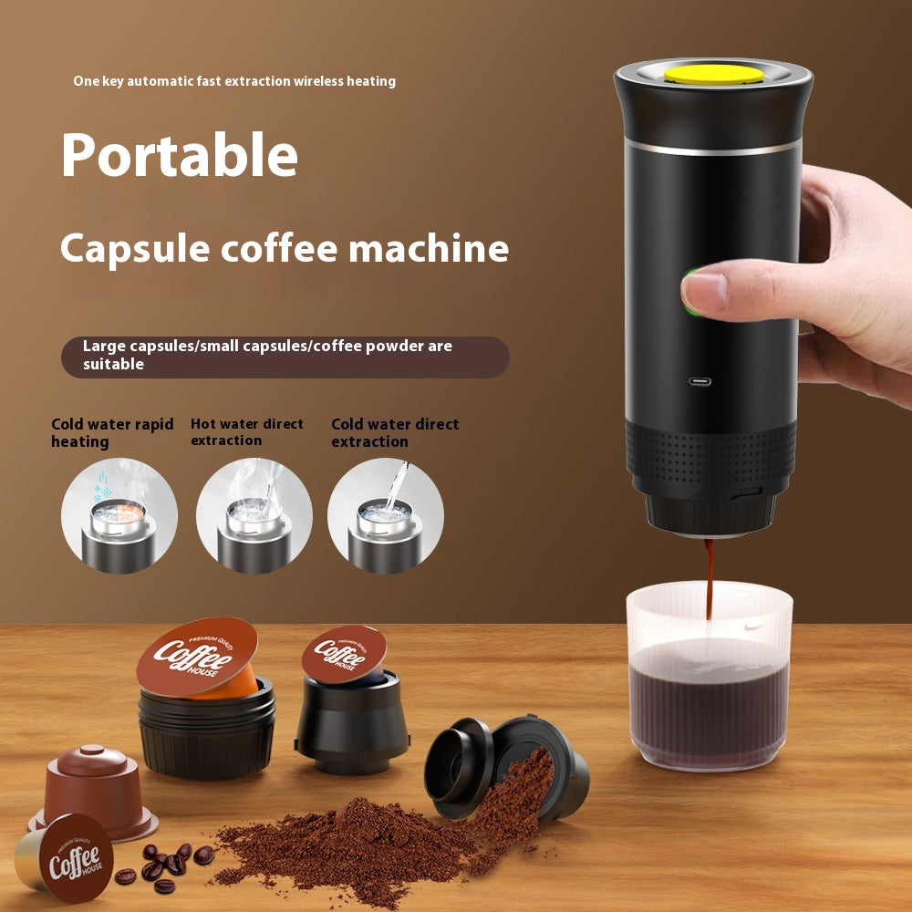 Portable 3-in-1 Electric Espresso Grinder and Coffee Maker for Travel and Home Use