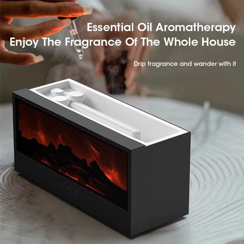 Cozy Charcoal Fireplace Aroma Diffuser & Humidifier with Remote Timer - Perfect Christmas Gift!