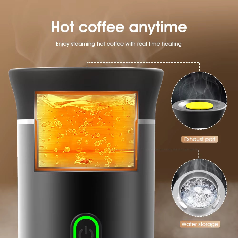 Portable 3-in-1 Electric Espresso Grinder and Coffee Maker for Travel and Home Use